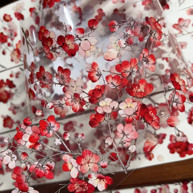Red Plum Flower PET tape